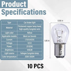 10 PCS 1157 Bulb, P21 5W S25 BAY15D Brake Light Bulb, Double Tail High and Low Foot Turn Signal Bulbs, Universal Halogen Tail Light Parking Lights,Compatible with 7528 2357 2057 1016 1034 1076 (White)