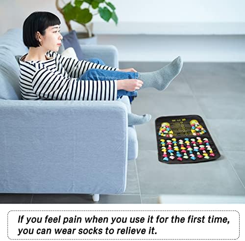 TrelaCo Foot Massage Mat Reflexology Walk Stone Road Foot Massage Acupoint Mat for Acupressure Relaxes for Long Sitting Elderly Students and Office Workers (27.56 x 13.78 Inches)