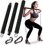 Tribe Lifting Resistance Band Bar - Portable Steel Workout Bar for Resistance Bands - Adjustable 38 to 26 Inch - Straight Bar Attachment for Cable Machine and Home Gym Exercises