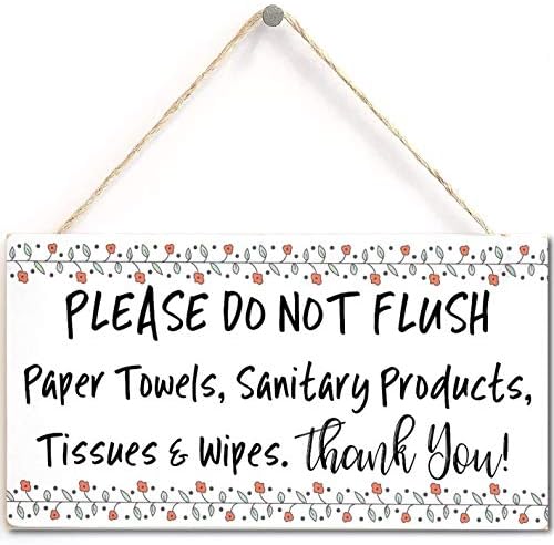 Please DO NOT Flush Paper Towels, Sanitary Products, Tissues & Wipes. Thank You! - Functional Sign for Bathroom Or WC Using A Septic Tank System (US-G048)