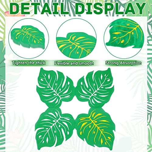 Teling 80 Pcs Tropical Palm Leaf Paper Napkins Bulk Hawaiian Luau Disposable Aloha Napkins Decorative Jungle Green Leaf Hand Towel for Safari Wedding Birthday Party Supplies