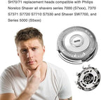 SH70/71 Replacement Head Blades Compatible with Phillips Norelco Series 7000 Electric Razor Blades,New Upgraded SH70 Blades for Philips Shaver 7000 Replacement Heads for Models S7000 SW7700 7500