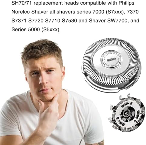 SH70/71 Replacement Head Blades Compatible with Phillips Norelco Series 7000 Electric Razor Blades,New Upgraded SH70 Blades for Philips Shaver 7000 Replacement Heads for Models S7000 SW7700 7500