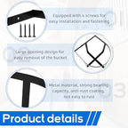 Teenyyou 2 Pcs Heavy Duty Metal Bucket Holder Securely Bucket Hangers for 5 Gallon Horse Water and Feed Pre Installed Pail Holder for Horses, Wall Mount(Two Strip Style)