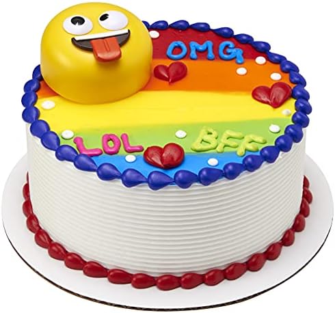 DecoSet® Emoji I Am Birthday Cake Topper, 7-Piece Set, Decoration for Creating Crazy Emotions on Cakes or Cupcakes