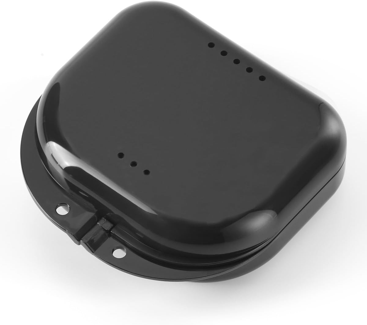JMU Retainer Case with Vent Holes, Mouth Guard Case Dental Storage Container, Black