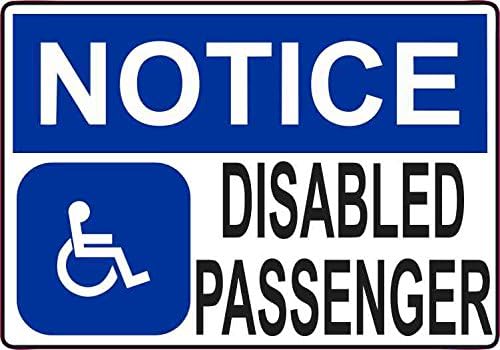 StickerTalk Disabled Passenger Vinyl Sticker, 5 inches by 3.5 inches