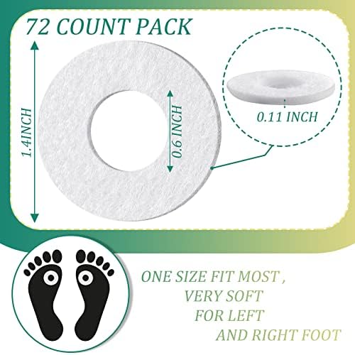 Nuanchu 72 Pcs Callus Cushions Callus Pads for Bottom of Foot Round Corn Cushions Pads for Feet Soft Adhesive Felt Corn for Ball and Side of Foot, Pain Relief from Shoe