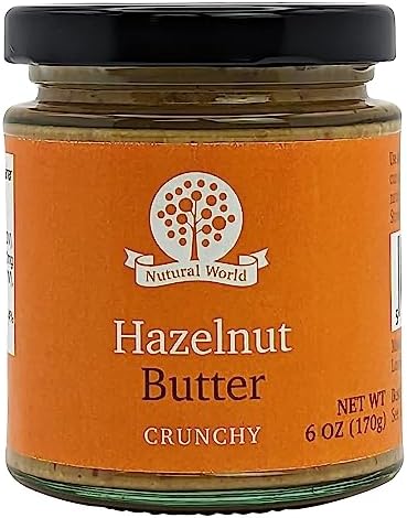 Nutural World - Crunchy Hazelnut Nut Butter 6 Oz (170g) - 100% Pure/Single Ingredient - Great Taste Award winner