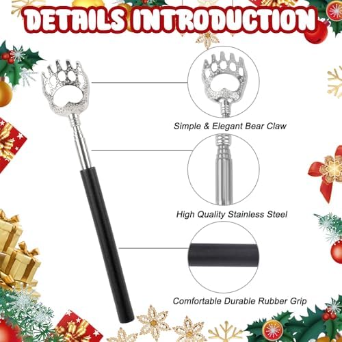 WOVTE Bear Claw Extendable Back Scratcher 3Pack, Stocking Stuffers for Men Women Adults, Mothers Day Fathers Day Birthday Christmas Gifts for Men Women Mom Dad Husband