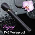 Therapeutic Cordless Massager - IPX6 Waterproof Powerful Massage Tool Handheld 8 Speeds 20 Patterns - Rechargeable Hand Massagers for Sore Muscles - Hand Held Massage Tool for Neck & Back