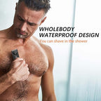 MAXGROOM Manscape Body Hair Trimmer for Men, IPX7 Waterproof Pubic & Groin Hair Trimmer- Electric Ball Shaver with LED Light, Ceramic Blade, USB Rechargeable & Travel Pouch