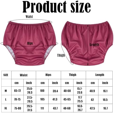 6 Pcs Adult Leakproof Incontinence Underwear for Women Men Pull on Cover Pant Washable Underpants Reusable Plastic Diaper Covers for Disabled, Elderly, Postpartum (Mixed Colors,Medium)