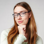 6 Pack Rectangle Reading Glasses for Women Men Lightweight Flexible Blue Light Blocking Readers with Spring Hinges