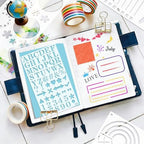 36 Pcs Journal Stencils, Planner Stencils for Journaling Scrapbook Notebook Diary, Scrapbooking Supplie Washable Durable