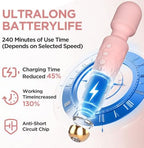 Personal Massager - 4H Max Runtime & Ultra-Quiet - Waterproof - 20 Modes 8 Speeds for Deep Tissue Back Massage, Post-Workout Recovery and Neck Muscle Relaxation（Pink）
