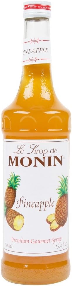 Monin - Pineapple Syrup, Sweet Tropical Flavors, Great for Teas, Sodas, & Cocktails, Natural Flavors, No Artificial Sweeteners or Ingredients, Gluten-Free, Vegan, Non-GMO, Clean Label (750ml)