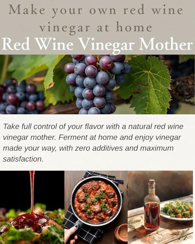 Kaizen8 Supreme Red Wine Mother of Vinegar, Raw Liquid Form, 8 Fl Oz Glass Jar, for Making Homemade Vinegar, Red Vinegar Ingredients