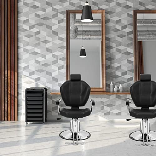 Winado Heavy Duty Reclining Barber Chair for Barber Shop, Styling Salon Chair with Headrest and Footrest, 360 Degree Swivel, Height Adjustable, Fit Hair Stylist Women Men, Black