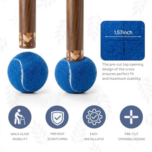 ANCKNE Walker Tennis Balls Precut Tennis Balls for Walkers 4PCS Walkers Legs Universal Precut Glide Balls, Heavy Duty Long Lasting Felt Pad Glide Coverings for Furniture Legs and Floor Protection