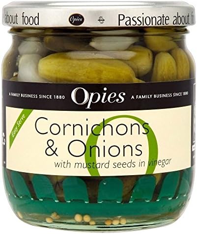 Opies Cornichons & Onions with Mustard Seeds (400g) - Pack of 2