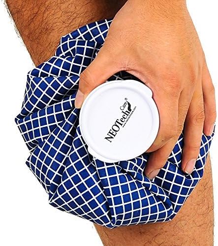 NeoTech Care Ice Bag, Screw Top Fillable, Reusable (Blue Design, 8 inch)