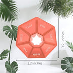 Pill Organizer, Small Pill Box, Orange Pill Case, Weekly Pill Organizer,Medicine Pill Organizer 1 Time a Day, Pill Container, Pill Holder, Daily Pill Organizer Travel Pill Organizer 7 Day