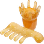 GLEAVI 2Pc Beeswax Scalp Massager Comb Set Handheld Scraping Massage Tool for Head Care and Relaxation 3.93X1.96X0.62In Smooth Soft Texture Portable