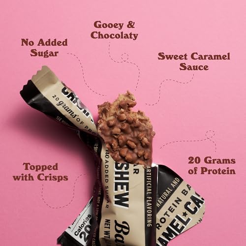Barebells Protein Bars Caramel Cashew - 12 Count,pack of 2-1.9oz Bars with 20g of High Protein - Chocolate Protein Bar with 1g of Total Sugars - Perfect on The Go Protein Snack & Breakfast Bar…