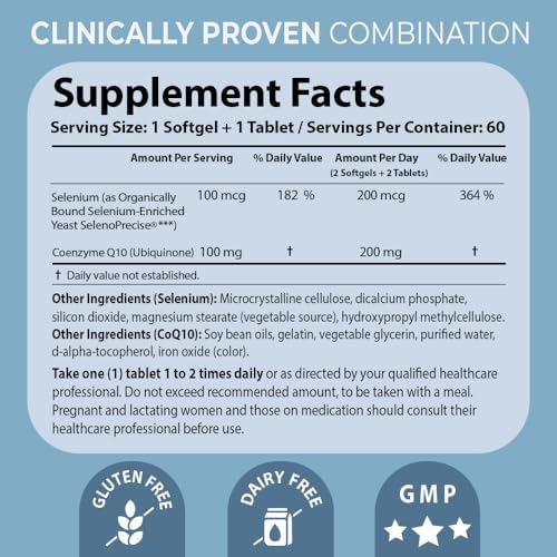 Pharma Nord Bio-SelenoQ10 Anti-Aging Supplement – 100 mg CoQ10 & 100 mcg Selenium, Supports Longevity, Cellular Aging & Heart Health, Research Backed Combo, 60 Softgels & 60 Tablets