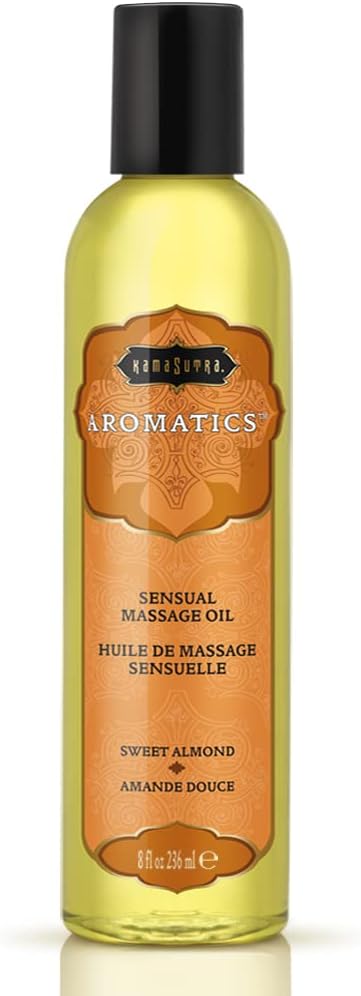 KAMA SUTRA Aromatics Massage Oil Sweet Almond – 8oz - Rich Blend of Oils - Sore Joint & Muscle Massage Oil for Body - Natural Therapy Oil - Warming, Sensual Massage for Couples, Women, and Men