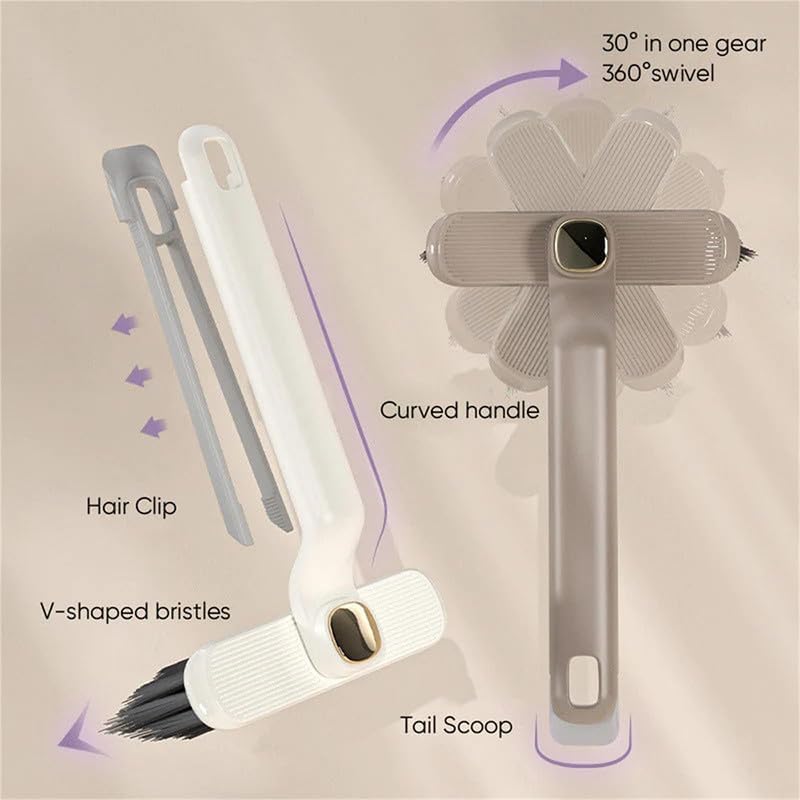 Multi-Function Rotating Crevice Cleaning Brush, 360 Degree Rotating No Dead Corners Hard Bristle Crevice Gap Brush Tool for Bathroom Household Kitchen (Purple 1pcs)