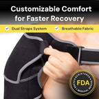 BraceUP Shoulder Brace with Adjustable Support and Ice Pad Pocket for Pain Relief, Rotator Cuff Recovery, and Injury Prevention - Ideal for Men and Women, One Size Fits Most