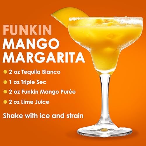 Funkin Fruit Puree | Real Fruit, Simple Ingredient, Natural Mixer for Cocktails, Drinks, Smoothies | Vegan, Non-GMO, Gluten-Free (2.2 lbs) (Mango)