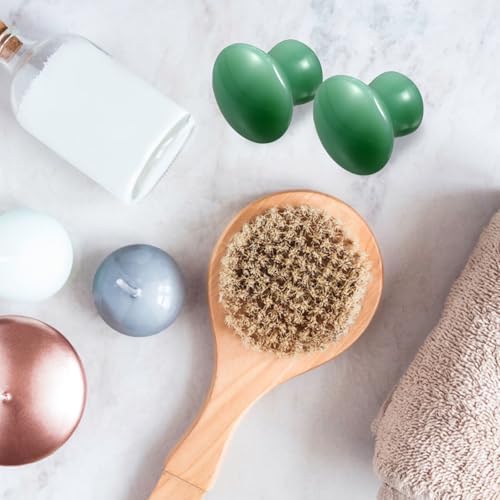 Gatuida 2pcs Green Jade Quartz Massage Rollers Stones Small Facial Massaging Jade Boards Mushroom Shaped Gua Sha Tools Beauty Massagers for Face