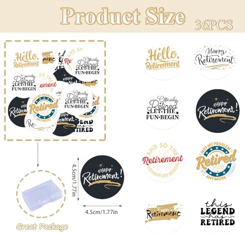36PCS Edible Happy Retirement Cupcake Toppers Wafer Paper Officially Retired Cupcake Toppers Edible Farewell We will Miss You Cupcake Picks for Retirement Theme Party Decoration Supplies