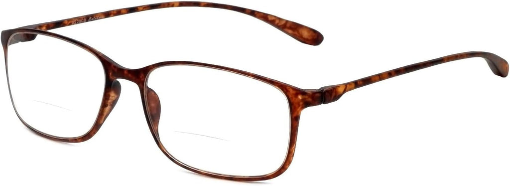 Calabria 720CB Flexie Round Square Bifocal Reading Glasses Men/Women Bi-focal Readers Flexible Lightweight Durable TR-90