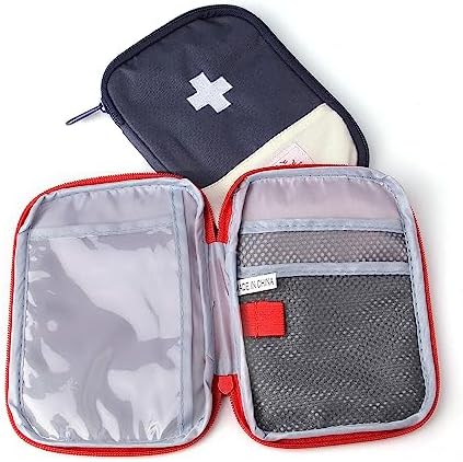JIAKAI 2 Packs First Aid Bag,Empty First Aid Pouch,Mini Portable Medical Bag for Outdoor Camping Hiking Travel Emergency，Multifunction Emergency Medicine Storage Bag-7x5 inch