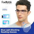 6-Pack Metal Reading Glasses for Men Clear Lens Blue Light Blocking Spring Hinge Readers