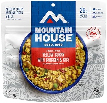 Mountain House Yellow Curry with Chicken & Rice | Freeze-Dried Backpacking & Camping Food | 2 Servings |Gluten-Free