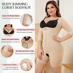 MERYOSZ Full Body Waist Trainer for Women Zipper Tummy Control Bodysuit Upper Arm Shaper Open Bust Slimmer Corset Shapewear