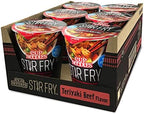 Nissin Cup Noodles Stir Fry Noodles in Sauce, Teriyaki Beef, 3 Ounce (Pack of 12)