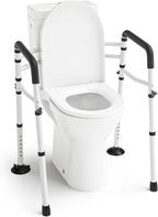 WAYES Toilet Safety Rails, Adjustable Detachable Toilet Frame for Elderly, Seniors, Handicap & Disabled, Foldable Handicap Toilet Handles Fit Most Toilets (300 LB)