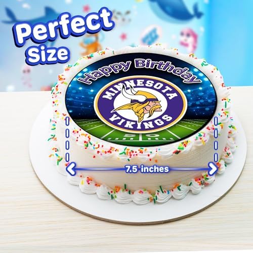 7.5x Inch Edible Cake Toppers –Vikings Themed Birthday Party Collection of Edible Cake Decorations