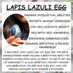 Jet Lapis Lazuli Egg 2 Inch – Natural Healing Crystal Stone for Meditation, Reiki, Chakra Balancing, Energy Cleansing, Spiritual Gifts & Home Decor