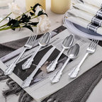 WELLIFE 50 Pack Silver Plastic Silverware, Wrapped Silverware Set Disposable,Include 50 Forks, 50 Knives, 50 Spoons and 50 Napkins, Disposable Cutlery for Party and Wedding