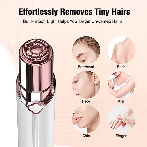 Facial Hair Removal for Women, Hair Removal Device(Luxury), Face Razors for Women, Facial Hair Remover for Face, Lip, Chin, Included 4 x Replacement Heads