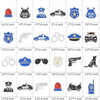 24pcs Glitter Police Party Cupcake Toppers Policeman Birthday Party Decorations Police Theme Cupcake Picks for Police Officer Birthday Party Baby Shower Supplies