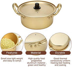 Korean Ramen Cooking Pot, AHIER Korean Ramen Noodle Pot With Lid, Spoon and Chopsticks (1pair), Fast Heating for Kitchen Cookware (Double handle) (6.3in)