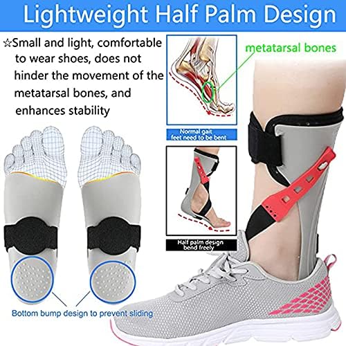 HUANGJUN Foot Drop Ankle Brace Drop Foot Support Splint, Ankle And Foot Orthosis - Ideal for Flaccid Foot Drop for Men And Women,left,S, Right